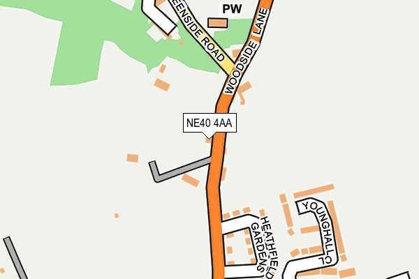 NE40 4AA map - OS OpenMap – Local (Ordnance Survey)