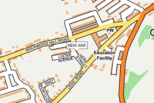 NE40 4AW map - OS OpenMap – Local (Ordnance Survey)