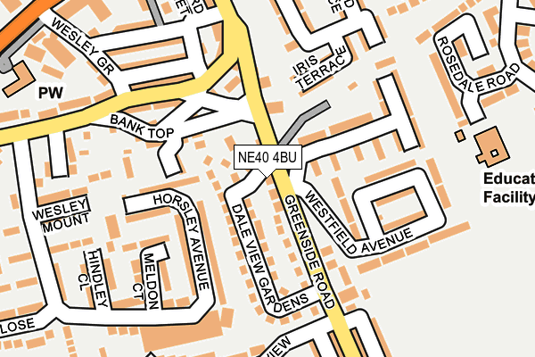 NE40 4BU map - OS OpenMap – Local (Ordnance Survey)