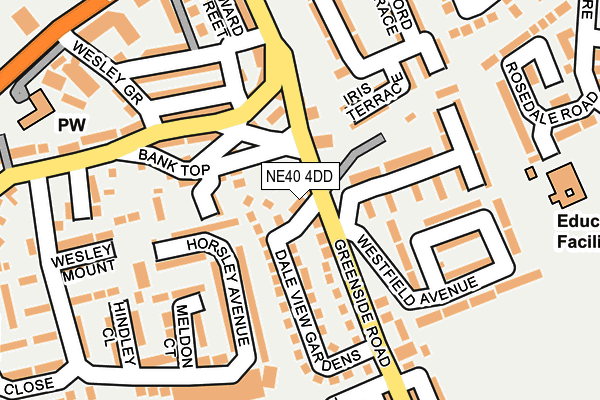 NE40 4DD map - OS OpenMap – Local (Ordnance Survey)