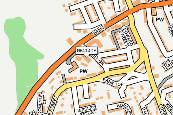 NE40 4DE map - OS OpenMap – Local (Ordnance Survey)