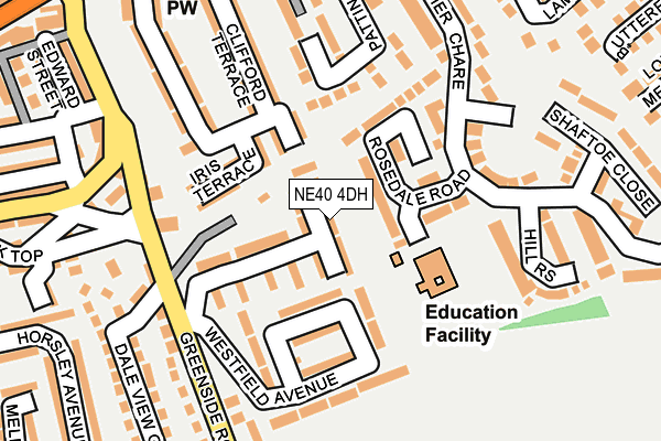 NE40 4DH map - OS OpenMap – Local (Ordnance Survey)