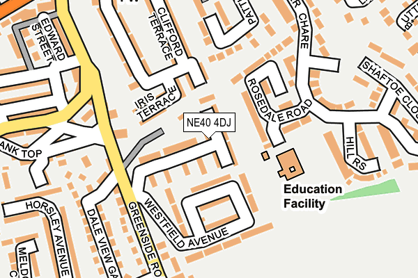 NE40 4DJ map - OS OpenMap – Local (Ordnance Survey)