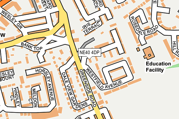 NE40 4DP map - OS OpenMap – Local (Ordnance Survey)