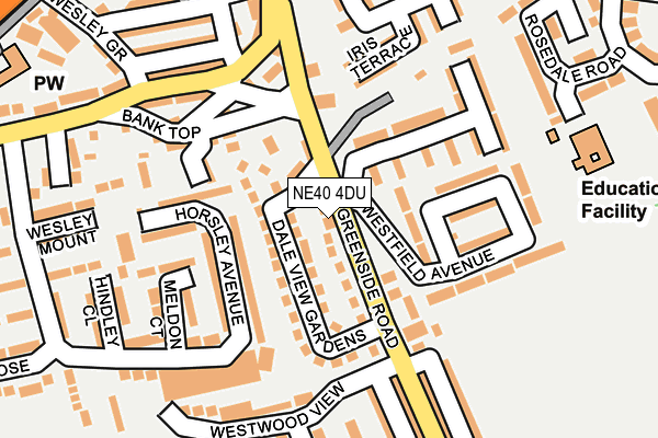 NE40 4DU map - OS OpenMap – Local (Ordnance Survey)