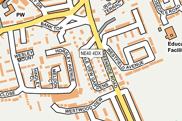 NE40 4DX map - OS OpenMap – Local (Ordnance Survey)