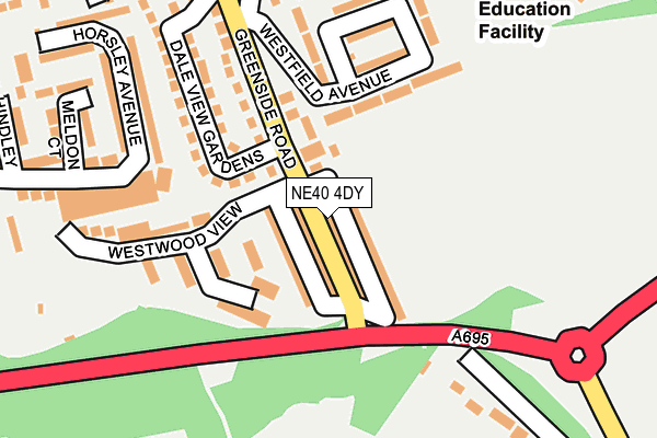 NE40 4DY map - OS OpenMap – Local (Ordnance Survey)