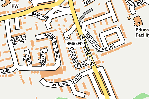 NE40 4ED map - OS OpenMap – Local (Ordnance Survey)