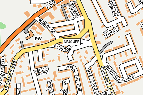 NE40 4EF map - OS OpenMap – Local (Ordnance Survey)