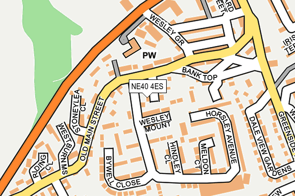 NE40 4ES map - OS OpenMap – Local (Ordnance Survey)