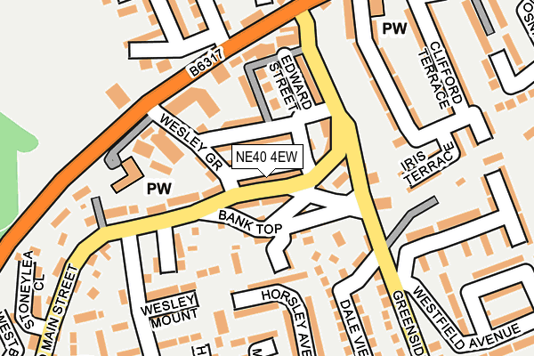 NE40 4EW map - OS OpenMap – Local (Ordnance Survey)