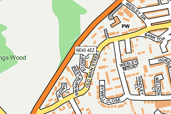 NE40 4EZ map - OS OpenMap – Local (Ordnance Survey)