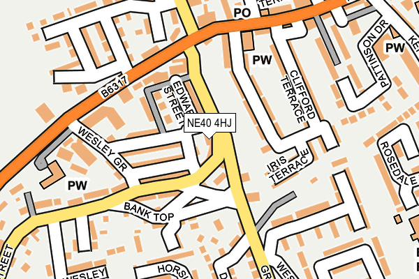 NE40 4HJ map - OS OpenMap – Local (Ordnance Survey)