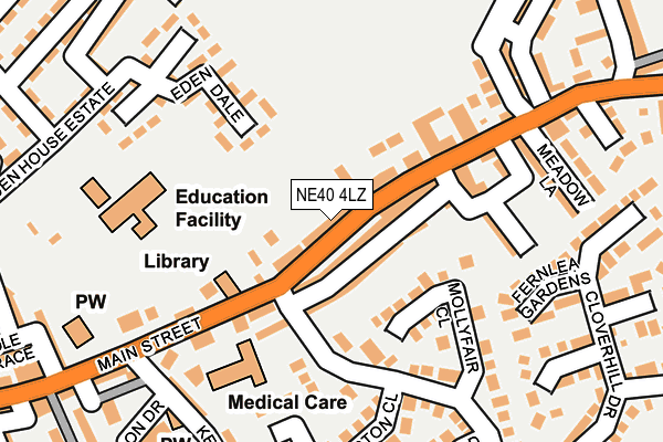 NE40 4LZ map - OS OpenMap – Local (Ordnance Survey)