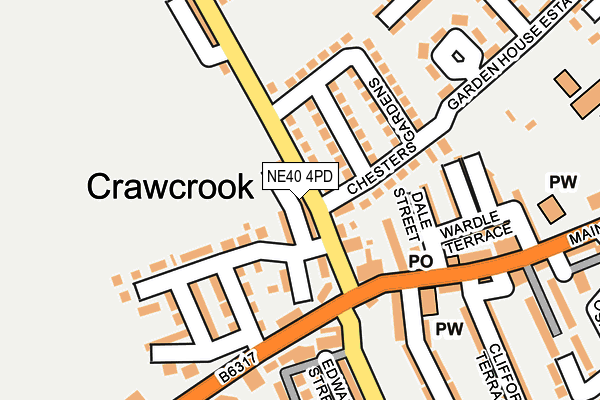 NE40 4PD map - OS OpenMap – Local (Ordnance Survey)