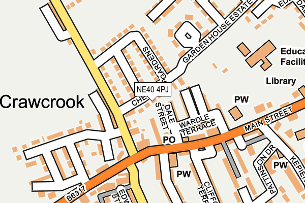 NE40 4PJ map - OS OpenMap – Local (Ordnance Survey)