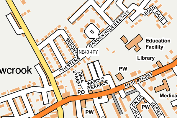 NE40 4PY map - OS OpenMap – Local (Ordnance Survey)