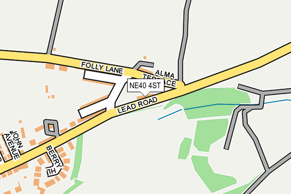 NE40 4ST map - OS OpenMap – Local (Ordnance Survey)