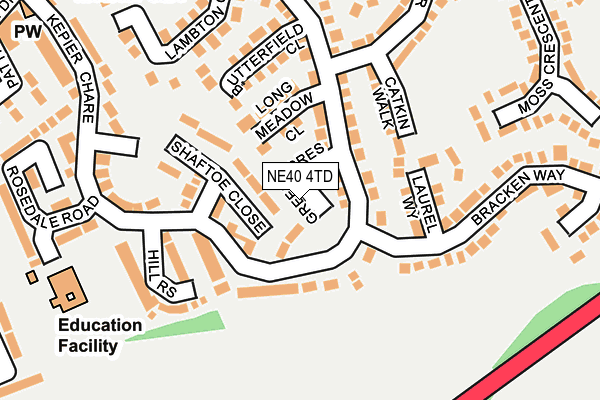 NE40 4TD map - OS OpenMap – Local (Ordnance Survey)