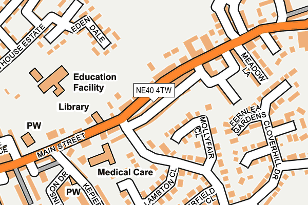 NE40 4TW map - OS OpenMap – Local (Ordnance Survey)