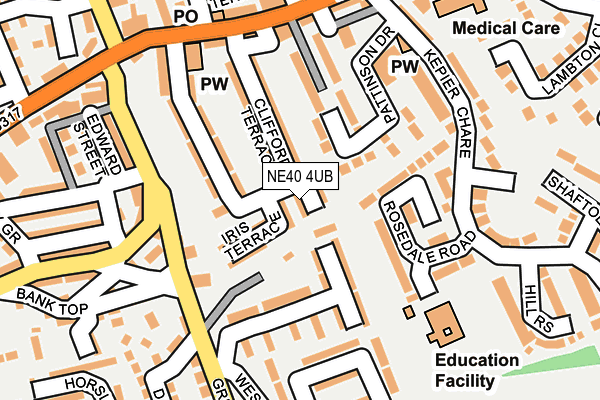 NE40 4UB map - OS OpenMap – Local (Ordnance Survey)