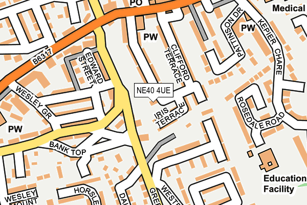 NE40 4UE map - OS OpenMap – Local (Ordnance Survey)