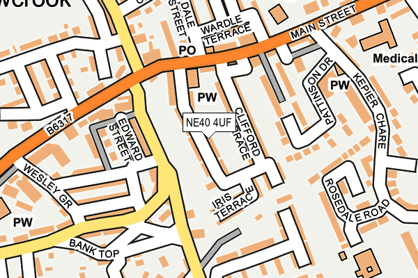 NE40 4UF map - OS OpenMap – Local (Ordnance Survey)