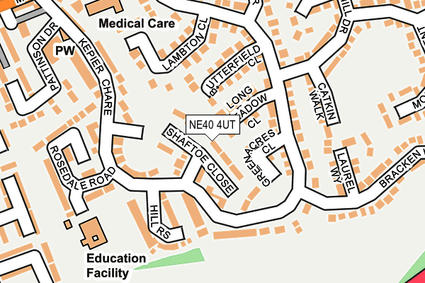 NE40 4UT map - OS OpenMap – Local (Ordnance Survey)