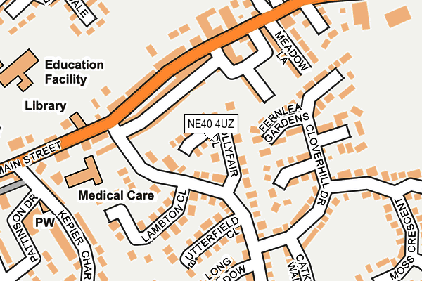NE40 4UZ map - OS OpenMap – Local (Ordnance Survey)