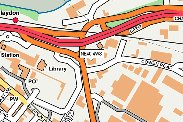 NE40 4WS map - OS OpenMap – Local (Ordnance Survey)