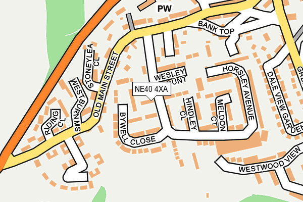 NE40 4XA map - OS OpenMap – Local (Ordnance Survey)