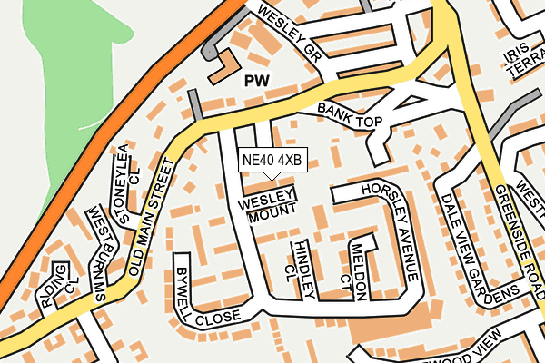NE40 4XB map - OS OpenMap – Local (Ordnance Survey)