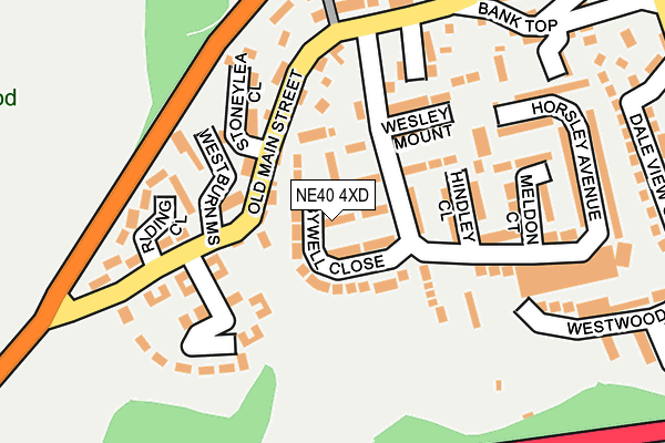 NE40 4XD map - OS OpenMap – Local (Ordnance Survey)