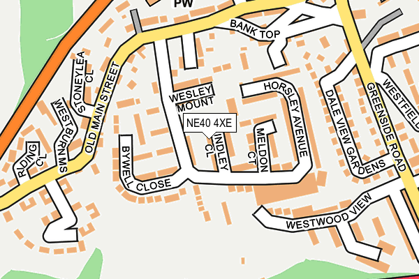 NE40 4XE map - OS OpenMap – Local (Ordnance Survey)