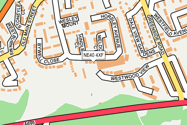 NE40 4XF map - OS OpenMap – Local (Ordnance Survey)