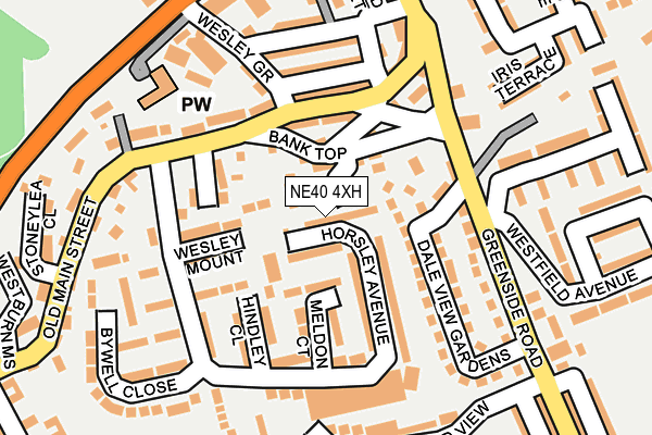 NE40 4XH map - OS OpenMap – Local (Ordnance Survey)