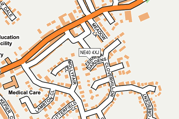 NE40 4XJ map - OS OpenMap – Local (Ordnance Survey)