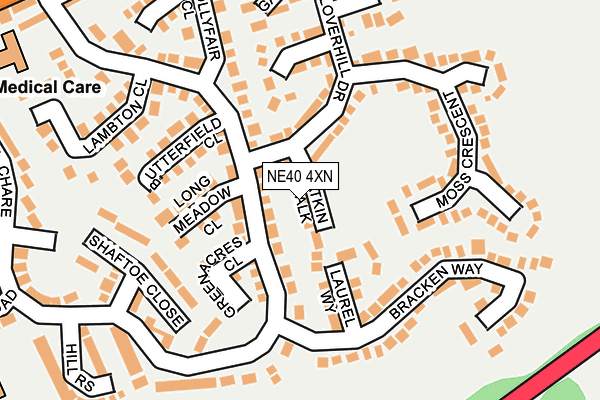 NE40 4XN map - OS OpenMap – Local (Ordnance Survey)