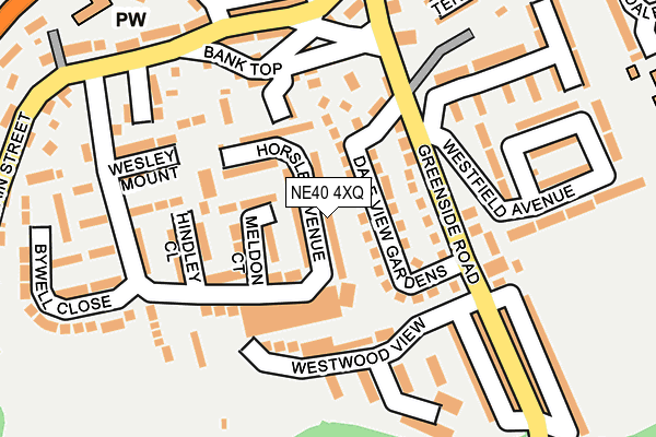 NE40 4XQ map - OS OpenMap – Local (Ordnance Survey)