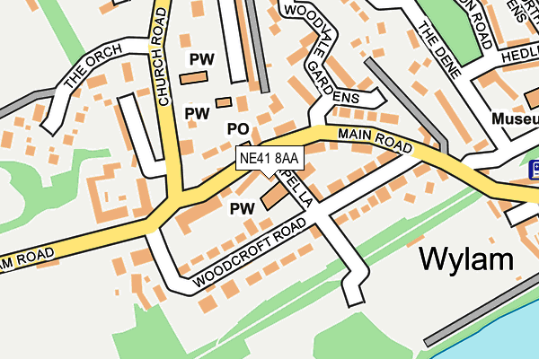 NE41 8AA map - OS OpenMap – Local (Ordnance Survey)