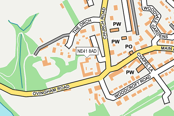 NE41 8AD map - OS OpenMap – Local (Ordnance Survey)