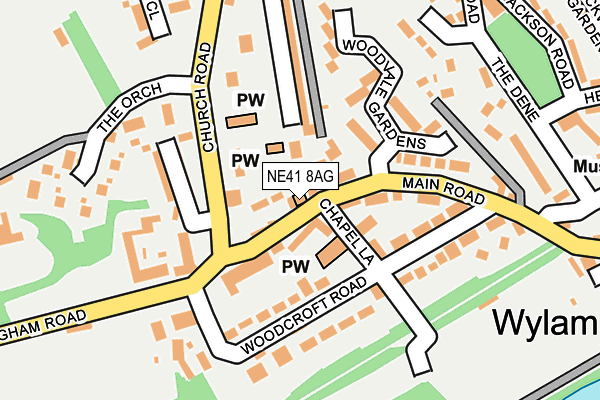 NE41 8AG map - OS OpenMap – Local (Ordnance Survey)