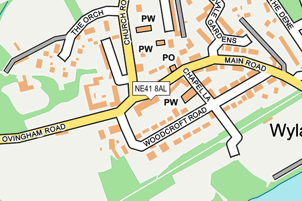 NE41 8AL map - OS OpenMap – Local (Ordnance Survey)