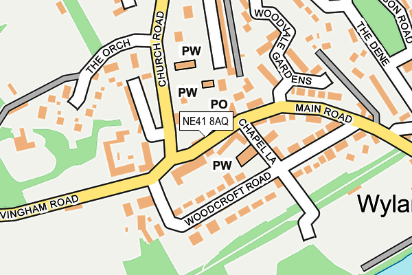 NE41 8AQ map - OS OpenMap – Local (Ordnance Survey)