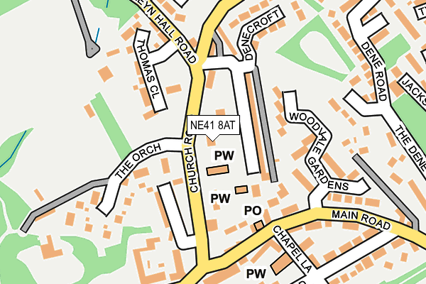 NE41 8AT map - OS OpenMap – Local (Ordnance Survey)