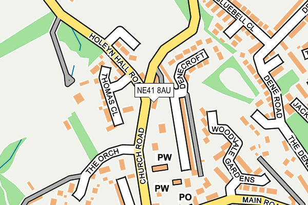 NE41 8AU map - OS OpenMap – Local (Ordnance Survey)