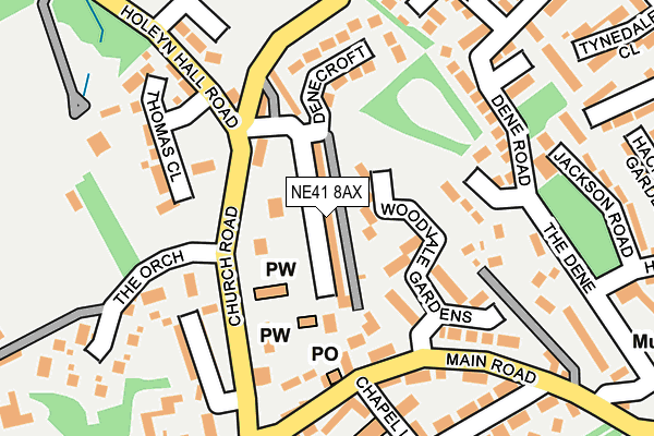 NE41 8AX map - OS OpenMap – Local (Ordnance Survey)