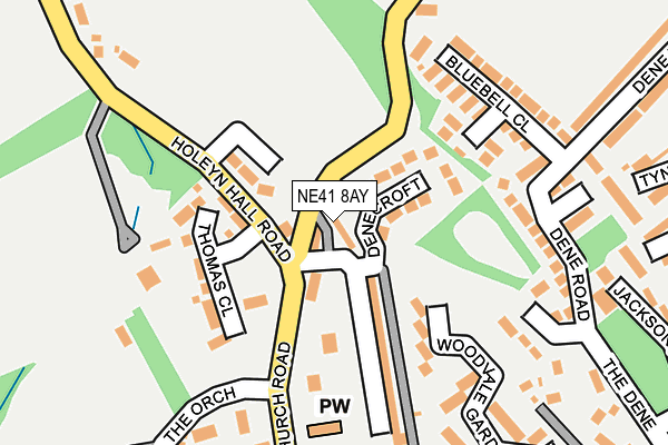 NE41 8AY map - OS OpenMap – Local (Ordnance Survey)