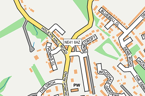 NE41 8AZ map - OS OpenMap – Local (Ordnance Survey)