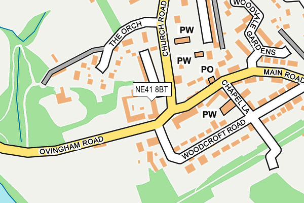NE41 8BT map - OS OpenMap – Local (Ordnance Survey)